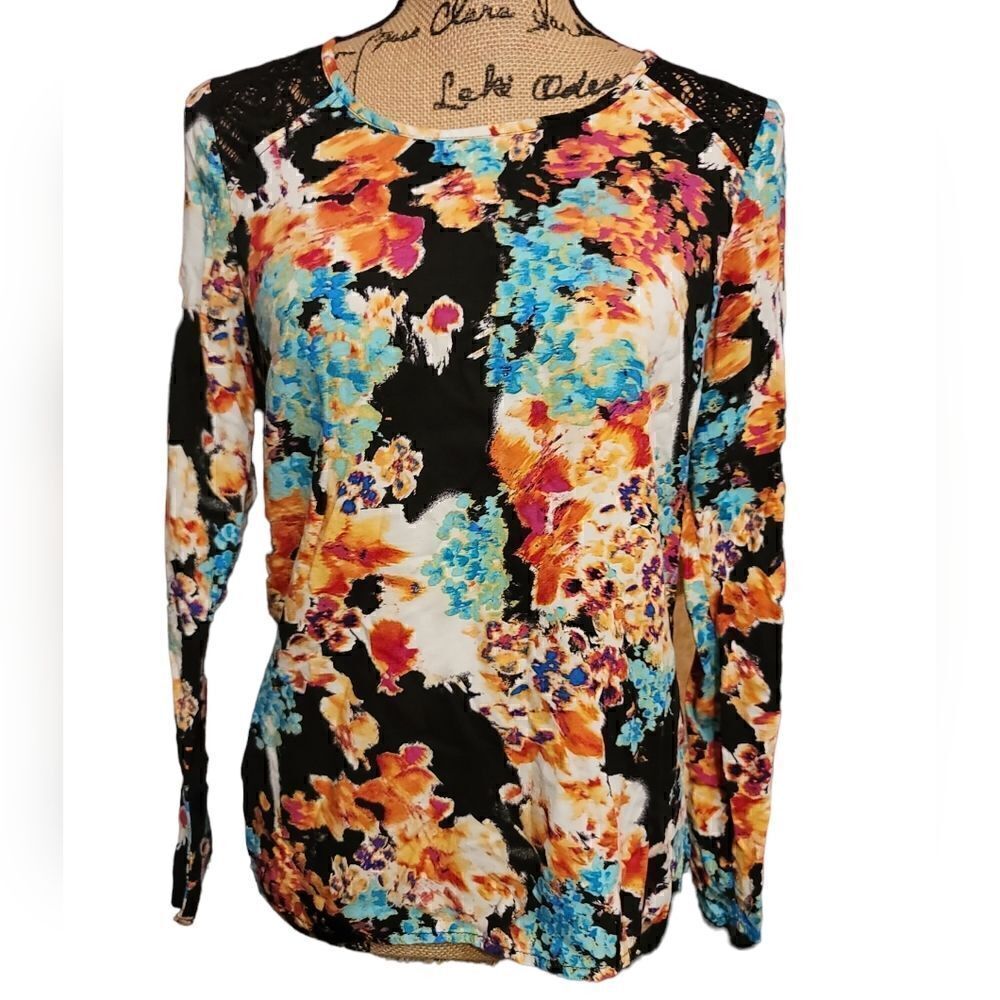Copper Key Multicolor Laced Blouse Size Small